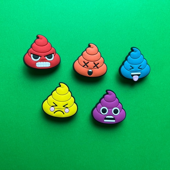 Poop cute Crocs Shoe Charms Set of 15 - jibbitz Charms Poo Emoji - Picture 3 of 7